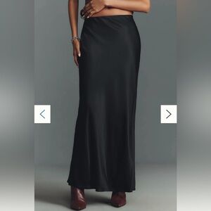 Anthropologie Tilda Maxi Slip Skirt in Black Size Large